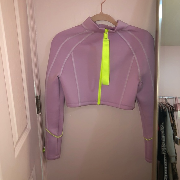 cropped zip up jacket top - Picture 3 of 6